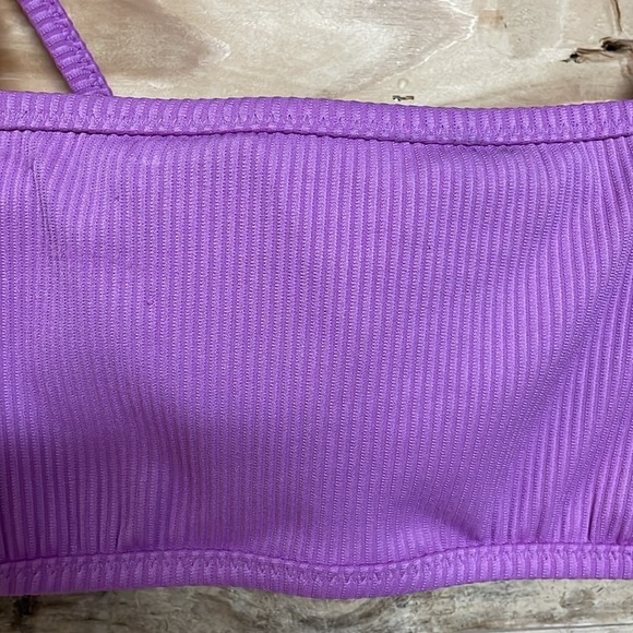 J. Crew size Small Vibrant Purple Ribbed Bikini Top with Hook Closure - Picture 2 of 8